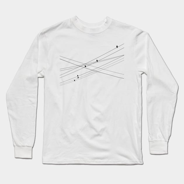 Birds on a wire Long Sleeve T-Shirt by Houndpix